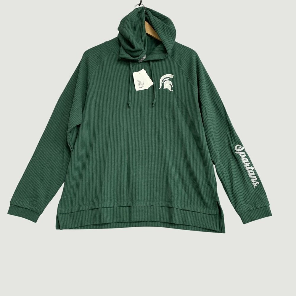 Michigan State Spartans Men's Hoodie XL Green Ribbed Pullover By CSA n1065